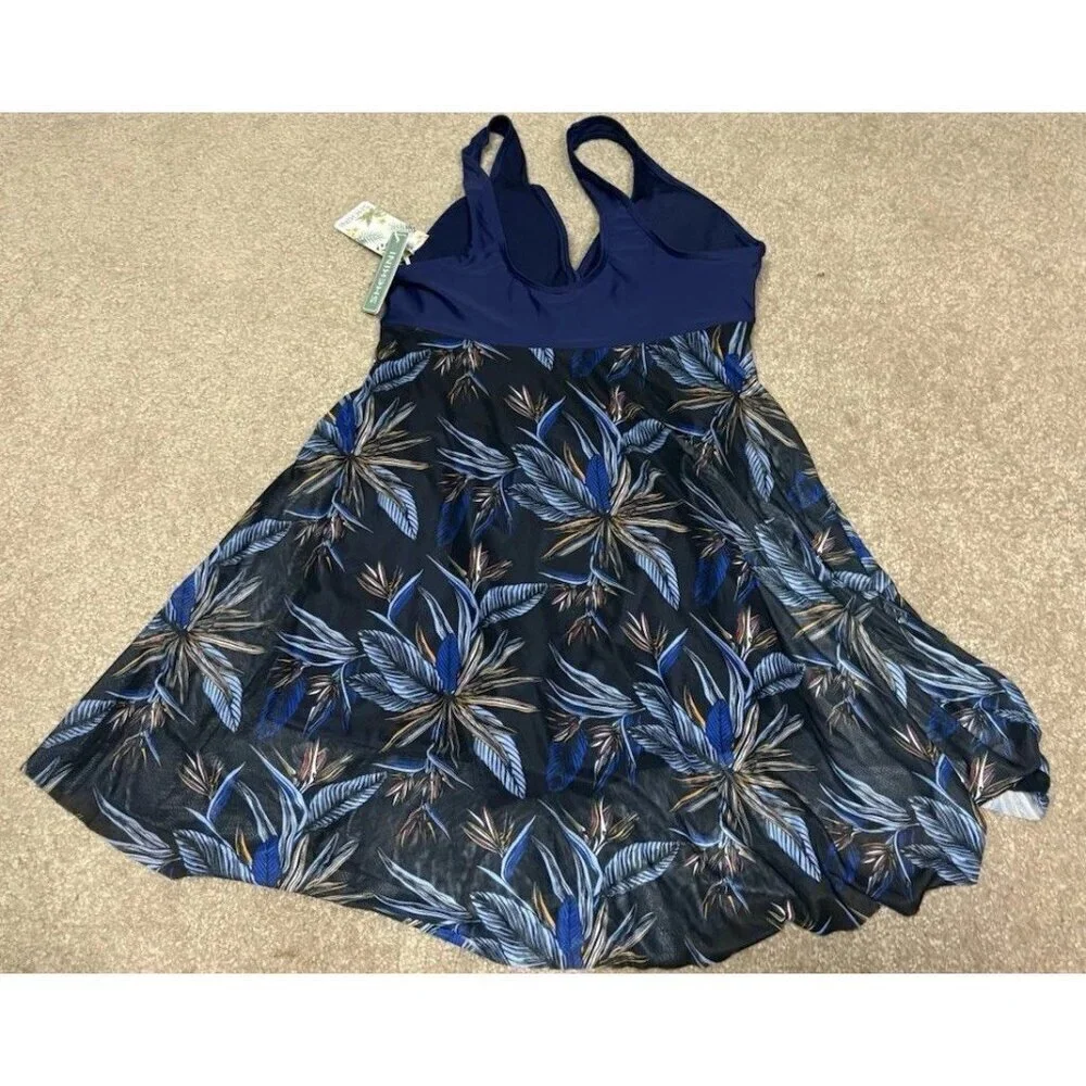 Shekini one piece swimsuit Women’s Large Dark Blue Slimming